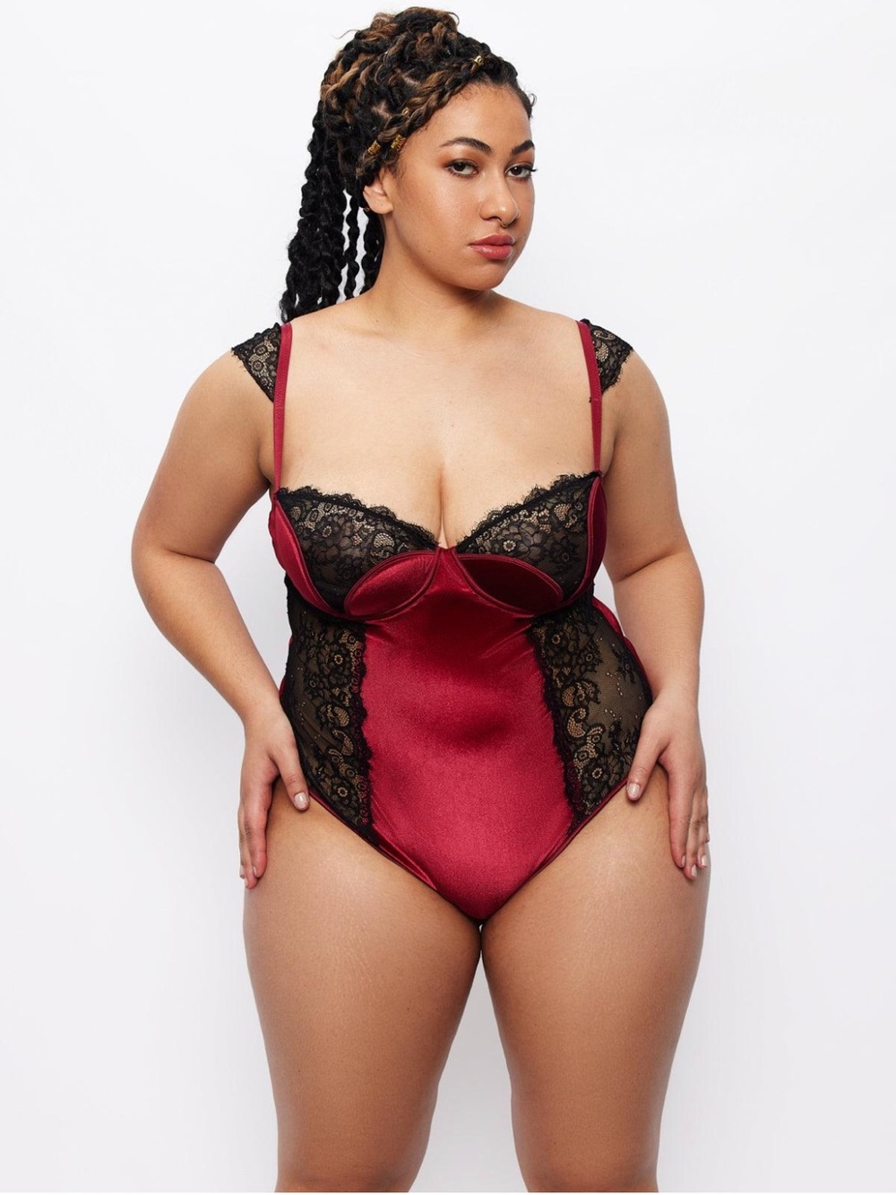 Frederick's of Hollywood Bodysuit M Red Velvet